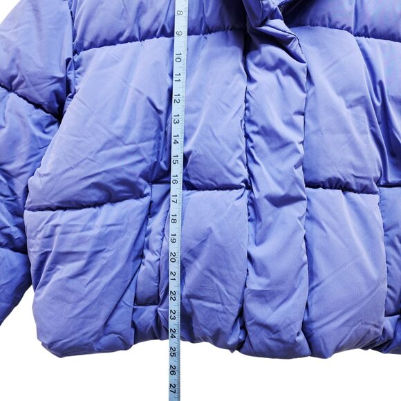 Essentials Womens Size 4X Purple Puffer Jacket With Pockets - Picture 4 of 5